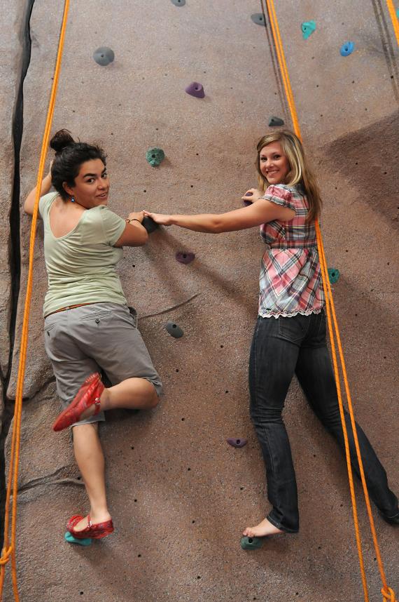 Charter members of the city of Cottonwood’s Youth Commission Mayra Garcia, left, and Jill Peterson retire from their advisory position this summer to pursue their college educations. Among their responsibilities as youth commissioners was choosing activities and equipment attractive to the city’s young people for the Cottonwood Recreation Center.