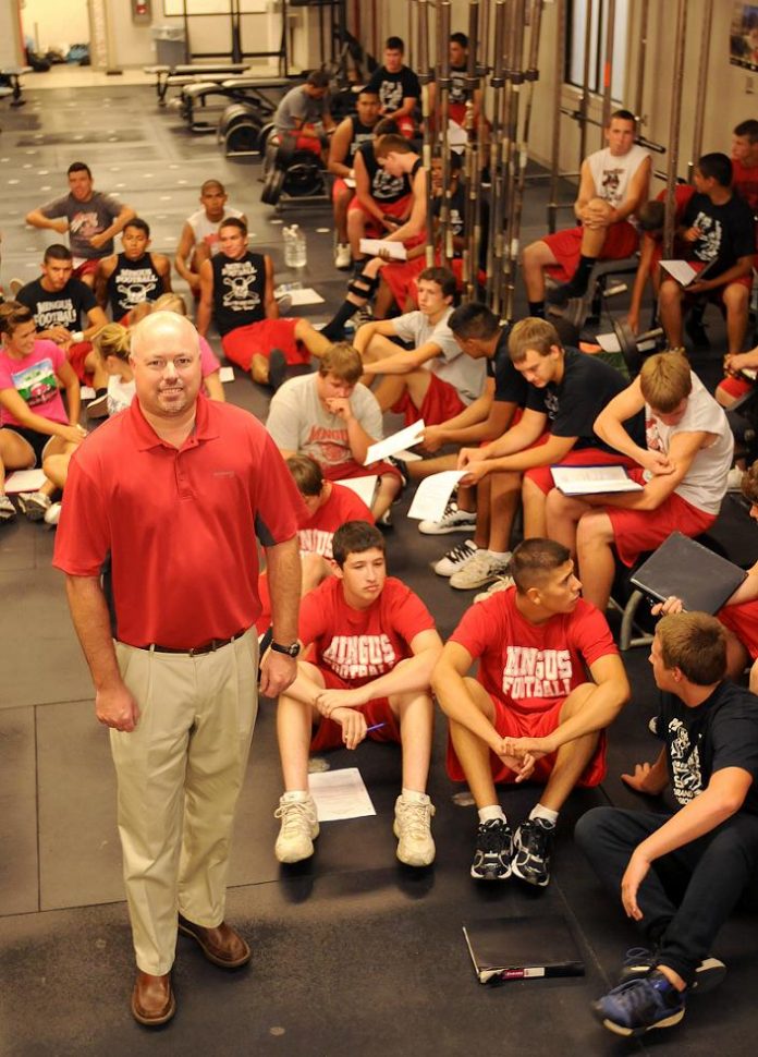 Athletic Director Mike Boysen was hired in 1993 to teach and be the athletic trainer at Mingus Union High School. During the 1999-2000 school year, Boysen was hired to be athletic director, a position he has held ever since.