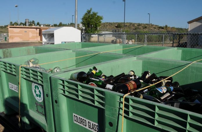 Recyclables await pickup at the Apache Trail location Friday, Aug. 20. Camp Verde Town Council decided Wednesday, Aug. 18, to retain its contract with Sedona Recycles for the site next to Heritage Pool.