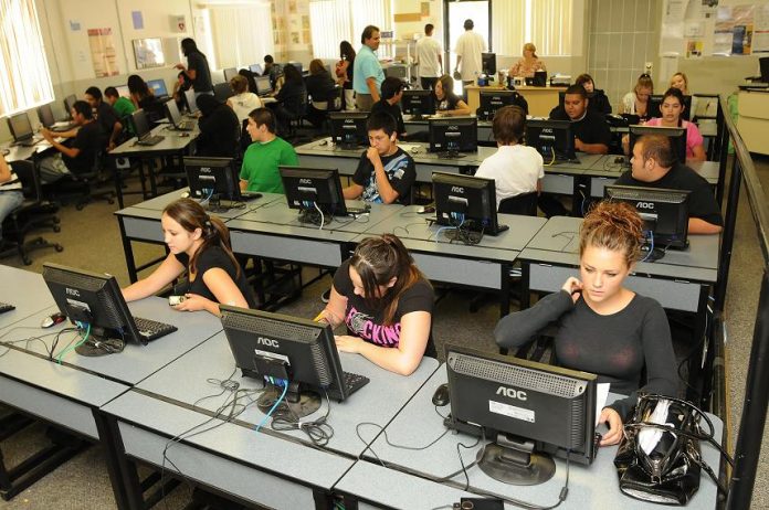 South Verde Technology Magnet School students do schoolwork at their individual computers Thursday, Sept. 16. The Camp Verde Unified School District Governing Board is considering moving the alternative high school from its location on Main Street in Camp Verde to the building currently housing Yavapai College’s Camp Verde Campus.