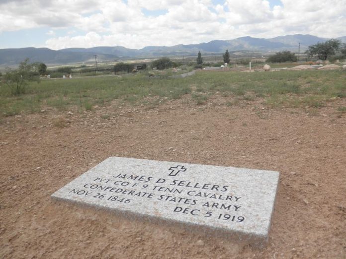 A new tombstone in Middle Verde Cemetery provided by the U.S. Department of Veterans Affairs memorializes early Camp Verde resident James Sellers. The exact location of Sellers’ body is unknown.