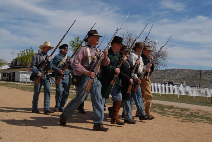 Military drills and information about life at Fort Verde State Historic Park, during its years of use were the activities of the fort's annual History of the Soldier weekend in April. Town funding and volunteer efforts kep the fort open when Arizona state park's funding fell through.