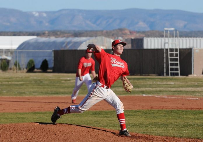 Carlos Abrigo, a pitcher for the Mingus Union High School baseball team, throws to a Camp Verde High School hitter during a home scrimmage Tuesday, Feb. 22. The Marauders were 22-8 in 2010 and will look to improve on that in 2011.