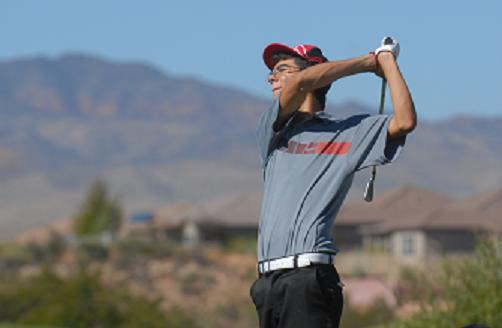 Mingus Union High School golfer A.J. Valenzuela watches his shot sail down the fairway at a tournament last season.