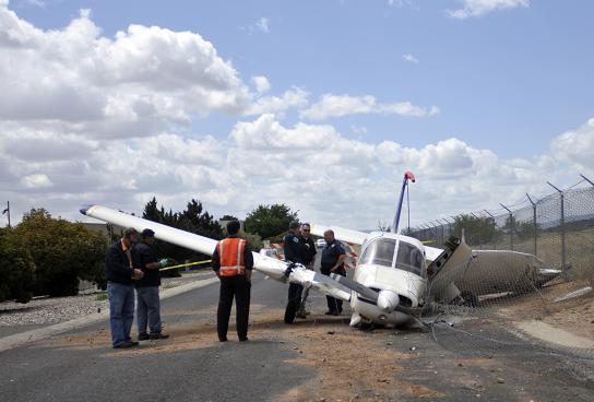 A 42-year-old pilot from Oklahoma crashes his plane into a fence after he mistakes the road next to the Cottonwood Airport for the actual runway in mid-May. The pilot only suffered minor injuries in the crash.