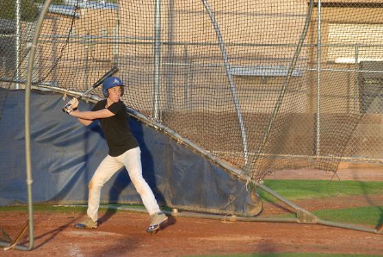 Freshman Carson Zale practices his swing Thursday, March 6, prior to a weekend which would see Camp Verde High School record its first two victories of the season at the Thunderbird Invitational Tournament, 10-3 over Salt River and 4-3 over Mogollon High School, both on Saturday, March 8.