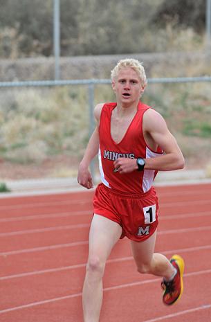 Junior Jordan Bramblett took first place in the 3,200-meter for Mingus Union High School at the Northland Preparatory Academy Skydome Classic at Northern Arizona University on Tuesday, March 4. He also finished in third place in the 1,600-meter, already an improvement over his 15th-place finish for the Marauders at the state competition last spring as part of the boys track team’s 11th-place overall finish in Division III.