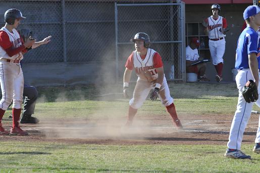 Junior Orlando Machado finishes the end of his slide into home during his second-inning inside-the-park home run for Mingus Union High School in a 14-4 home win over Thunderbird High School on March 11. Machado will be pitching and playing infield for the Marauders during the Greenway High School Festival Tournament on Wednesday, March 26, and Thursday, March 27.