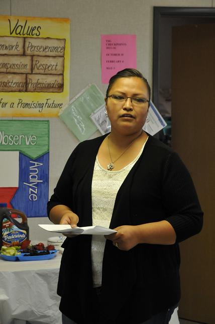 Violet “Shine” Diaz, family advocate at Camp Verde Head Start, gives a presentation on Friday, April 25, explaining what Head Start was all about. The program helps kids from 3 to 5 years old become prepared for school, as well as other services to families.