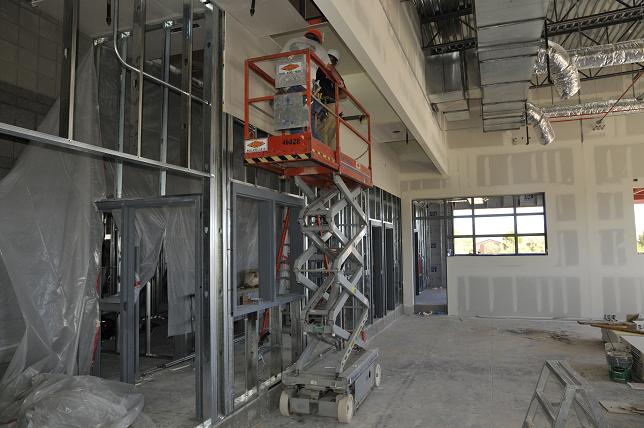 Though the heavy construction of erecting the building is complete, construction crews work to finish the interior of Cottonwood’s new dispatch center on Monday, June 23. The building is funded through general fund taxes, and will dispatch for areas outside of Cottonwood, such as Jerome and Clarkdale.