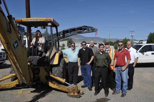 The groundbreaking for the 10th Street Improvement Project was on Sept. 3, 2013. Left to right are Mayor Diane Joens, Daniel Lueder, David Hausaman, Morgan Scott, Chris Biggs, Joe Link and Fire Chief Mike Kuykendall. The grants which fund these projects are back and Cottonwood is determining new projects to be implemented.