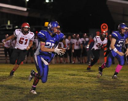 Senior Jordan Reay had a touchdown run for Camp Verde High School called back by a penalty Friday, Oct. 3, in a 27-0 home loss to Lee Williams High School of Kingman. Reay would not see the end zone again and only run for 70 yards..
