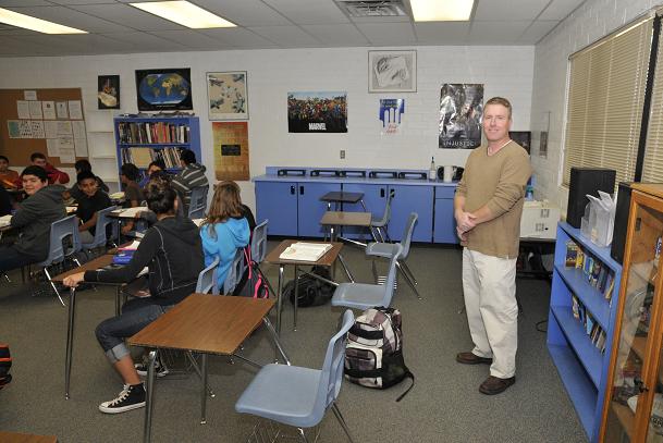 The classroom that Todd Day teaches seventh-grade social studies in at Cottonwood Middle School has flooded several times in the past, as far into the room as the back row of desks. With the passing of the bond proposal, the carpet in this room, among others, will be replaced, along with addressing the cause of the flooding itself.