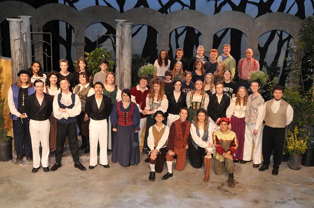 The entire cast and crew of Mingus Union High School’s production of William Shakespeare’s “Much Ado about Nothing” assemble onstage. The play was selected as the best production in Arizona by the Arizona Thespian Society, which promotes school theater programs throughout the state.