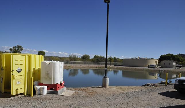 Clarkdale’s Wastewater Treatment facility has one large treatment tank and two holding ponds. Waste is treated in the large tank, and effluent, or reclaimed water, is then held in one of the two ponds. From there, the reclaimed water is used for irrigation on a plot of land near the intersection of Miller Road and Luke Lane in the Railroad District, part of 82.6 acres that Clarkdale is buying.