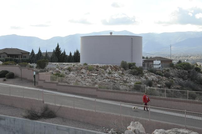 The city of Cottonwood is looking to get a loan to pay off a 10-year-old water systems debt. In 2004, Cottonwood absorbed several water systems, including the well and this water tank located in Verde Santa Fe.?