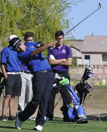 Junior Joel Beauty was second to tee off for Camp Verde High School’s golf team in its home opener Thursday, March 5, against Sedona Red Rock High School. The Cowboys fell 19 strokes short of the Scorpions.