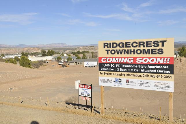 Ridgecrest Townhomes development sits on a 5.2-acre lot on the northeast corner of 12th and Main streets. With space for 38 units, it is one of the larger residential developments in construction in Cottonwood. Developers pride themselves on the reliance on local labor and financing.