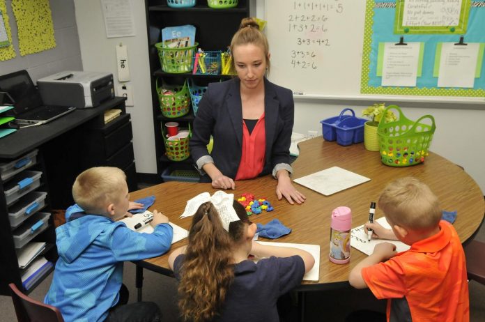Karen Crownoble works with her kindergarten students in basic math at Camp Verde Elementary. Healthy early childhood development is key to building a strong brain and body, as early educators know. Camp Verde Kiwanis is hosting its first Education Readiness Fair on Saturday, March 5.