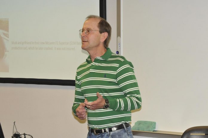 Tom Yager discusses the innovative technologies developed by Elon Musk, founder of Tesla Motors and Space Exploration Technologies Corporation. Yager appeared as part of Yavapai College Osher Lifelong Learning program’s Brown Bag Brain Buzz lecture series.