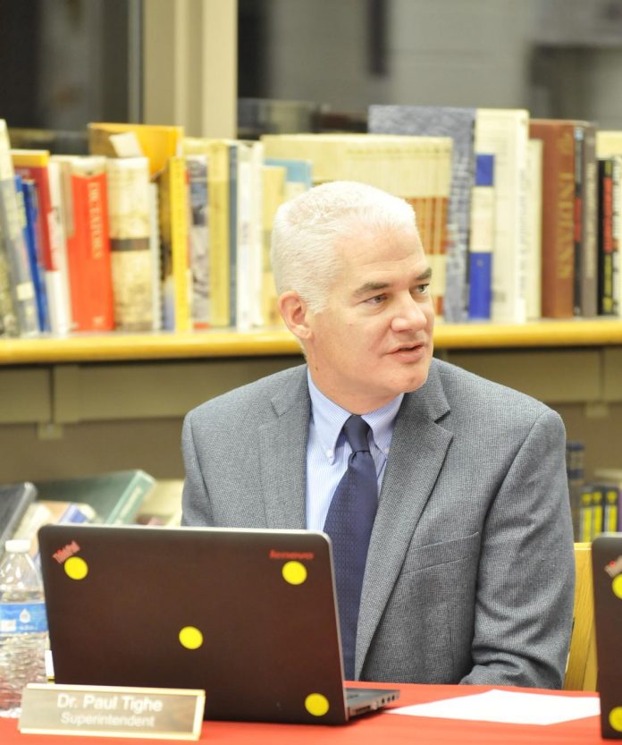 Mingus Union High School District Superintendent Paul Tighe will be leaving his post effective Thursday, June 30. The board directed Tighe to begin a search process for a new superintendent immediately after accepting his resignation.