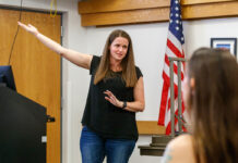 Community safety night talks hoarding
