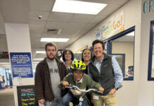 Two students at Dr. Daniel Bright received donated bikes