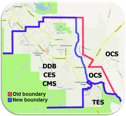 The Cottonwood-Oak Creek School District is studying changing the boundary for Oak Creek School. If approved, students in Bridgeport east of the Verde River would attend school in Cornville.