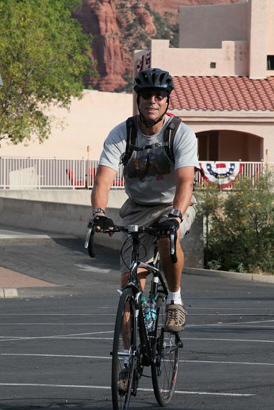 Michael Harris, of the Village of Oak Creek, takes a training ride Saturday, July 6, in preparation for the 13th annual Pepsi-Cola Taylor House Century Ride, which will be held Saturday, July 20. The Taylor House ride, which features 95-, 65-, 45- and 30-mile rides, takes participants through historic Flagstaff, pine tree-lined roads and red rock desert.