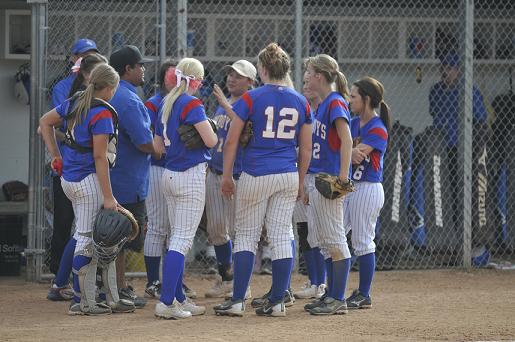 Head Coach Henry Smith, center, coaches the Camp Verde High School softball team between innings during the Cowboys’ home win over Wickenburg on March 13. The Cowboys are atop Division III, Section IV with a 9-5 overall record and their first sectional victory, 12-2 in five innings over Sedona Red Rock High School on March 18.