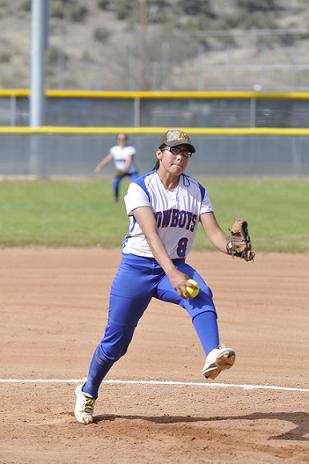 Junior Madison Garcia throws a pitch for Camp Verde High School in her first win of the year Saturday, March 29, against Williams High School.