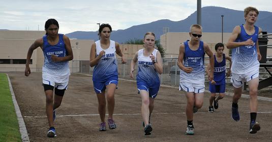 Sophomore Alyious Beauty, freshman Malia Rodriguez, senior Katelin Wade, and freshmen Chase Decker and Nate Schultz competed Sept. 17 for Camp Verde High School against San Tan Foothills High School in what ended up being a time trial, as several schools did not show due to threat of rain to what was supposed to be a triangular meet at CVHS.