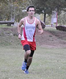 Joseph Cook, one of several seniors on the Mingus Union High School boys cross-country team who did not travel to Tuba City for the Bud Davis Meet on Oct. 11, practices at Riverfront Park for the Yavapai County Championships, to be held Wednesday, Oct. 22.