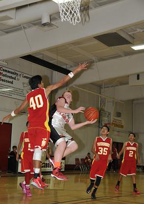 The all-eighth grade Cottonwood Middle School A team has no post player, but Kendrew Streck, center, will help guard opposing centers when the boys basketball regular season begins Tuesday, Jan. 20.