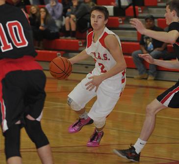 Senior guard Herb Tiffany drives for Mingus Union High School on the Bradshaw Mountain High School defense. The Marauders suffered their third straight loss, 43-37, to the Bears.