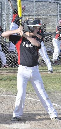 Eighth-grader Nick Dumford steps up to bat for the Lobos, soon earning a single. Cottonwood Middle School baseball defeated Big Park on Monday, April 6.