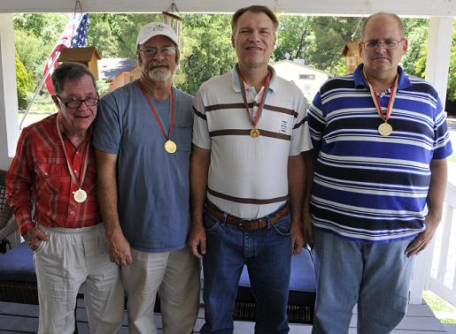 From left, Robert "Bobby" Davis, Bill Poteete, Rod Baluha and Robert "BB" Peterson, along with Scott Rutherford, all took home gold medals May 7 from the Arizona Special Olympics summer games. The Rimrock residents won in the softball throw and track and field events.