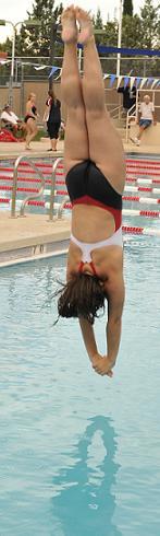 Mingus Union High School recently formed a diving team to complement their well established swim team. Aspen Stanton performed an inward dive pike at a meet on Tuesday at the Cottonwood Community Pool.