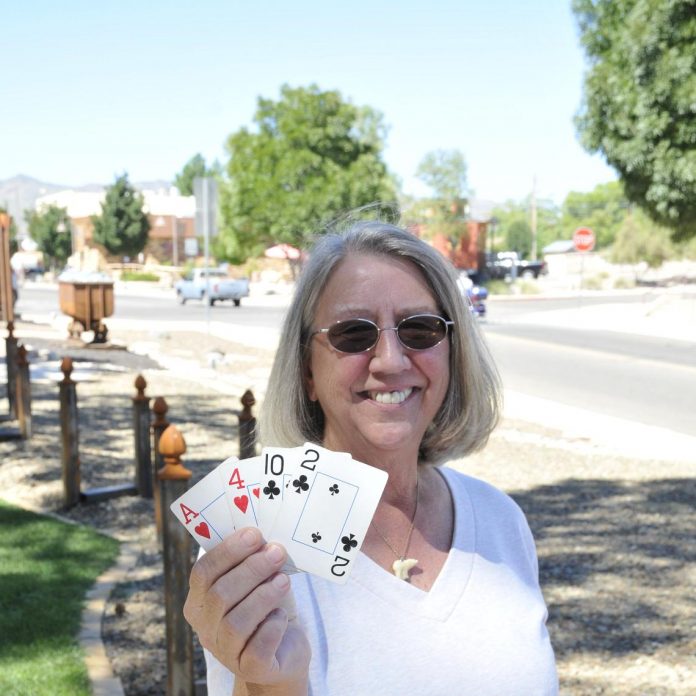 Kristine Moehring was the first Poker Stroll player at the Copper Art Museum during last year’s event. Clarkdale held the Stroll as an alternative to Thunder Valley Rally, with the best “hand” winning a gift basket. This year the Stroll starts at 11 a.m. on Saturday, Sept. 17.